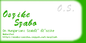 oszike szabo business card